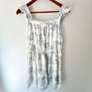 Monteau Sleeveless White and Blue Sundress